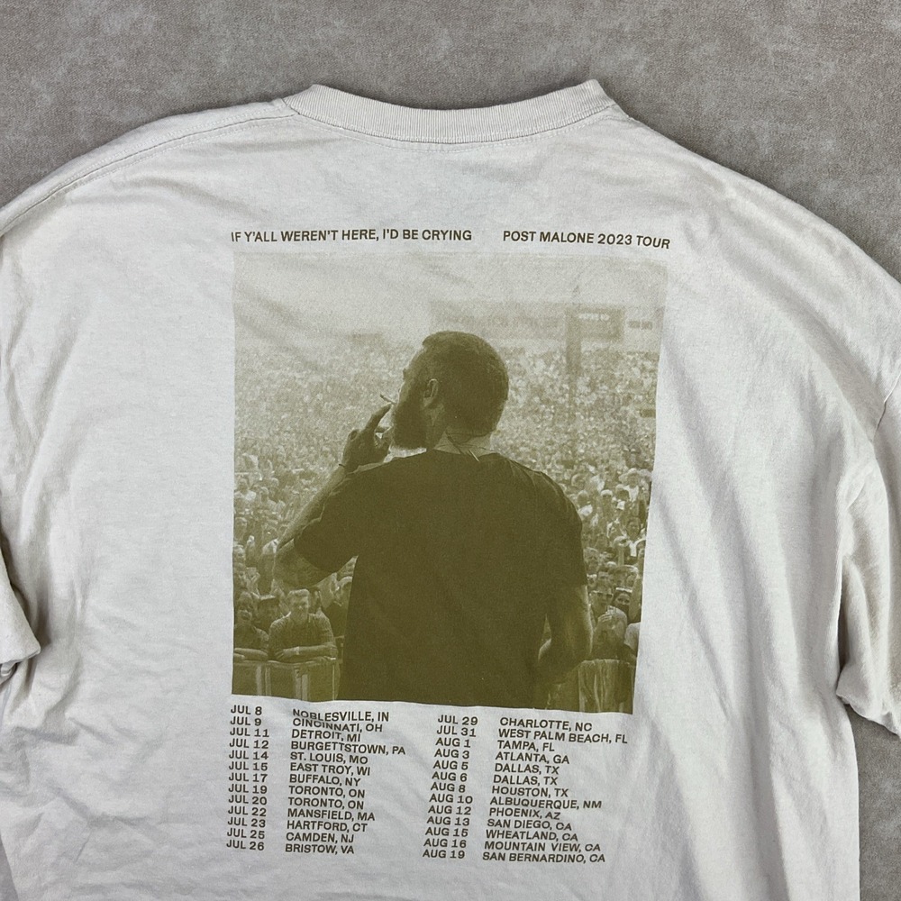 Post Malone Austin 2023 Tour Graphic T-Shirt If Y'all Weren't Here Concert 2XL